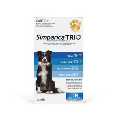 Simparica Trio For Medium Dogs 10.1-20kg (Blue) 6 Chews