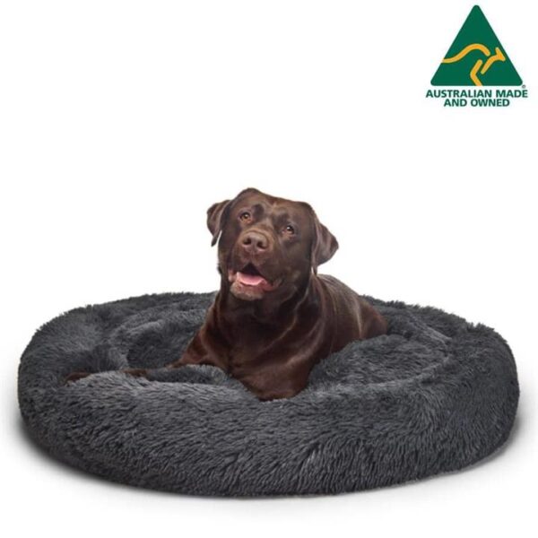Best Australian Made Calming Dog Bed | Grey | XL 115cm | Fur King Aussie