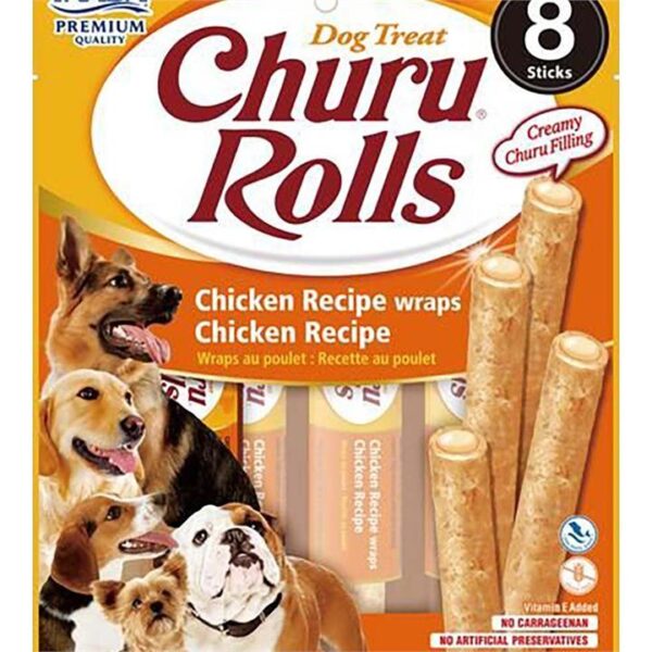 Inaba Dog Churu Rolls Chicken Wraps 6X3.36Oz
