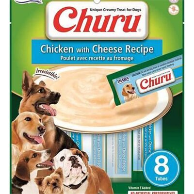 Inaba Dog Churu Puree 8P Chicken With Cheese 6X5.6Oz
