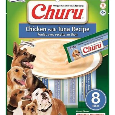 Inaba Dog Churu Puree 8P Chicken With Tuna 6X5.6Oz