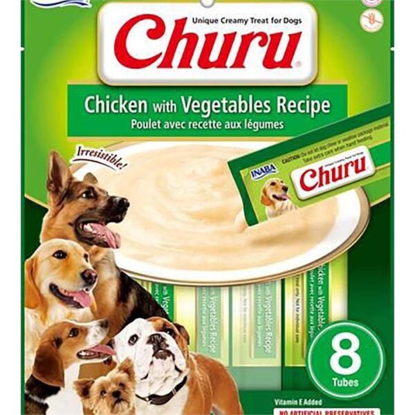 Inaba Dog Churu Puree 8P Chicken With Vegetable 6X5.6Oz