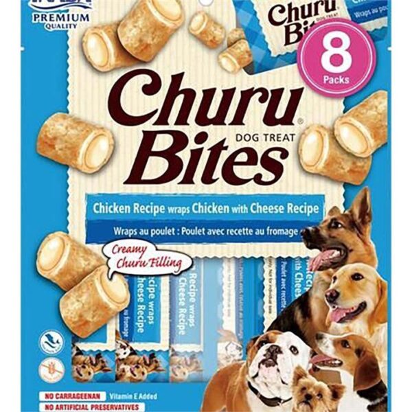 Inaba Dog Churu Bites Chicken Wraps With Cheese 6 packs of 8 tubes