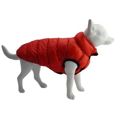 Dan & Sam - Dog - Reversible Puffer Jacket - Red/Black - 65cm