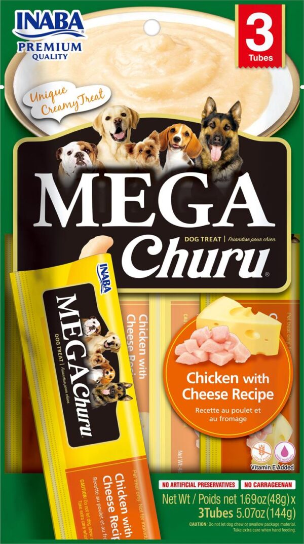Inaba Dog Mega Churu Puree Chk W Cheese 144G 6Pk (Om6)